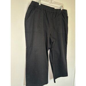 STYLE & CO NEW Pull On Capri Womens XXL Black High Rise Slash Pockets